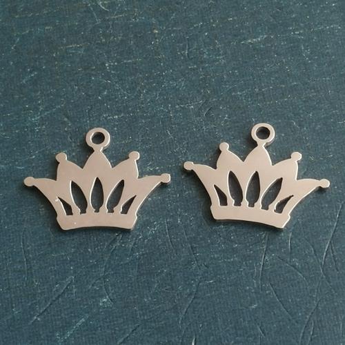 titanium Vedhæng, Titanium Stål, Crown, poleret, du kan DIY, flere farver til valg, 17x12mm, 10pc'er/Bag, Solgt af Bag