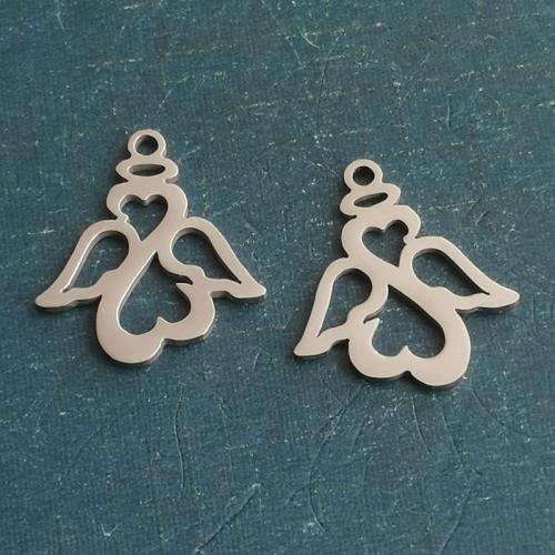 Titanium Steel Pendants Angel polished DIY Sold By Bag