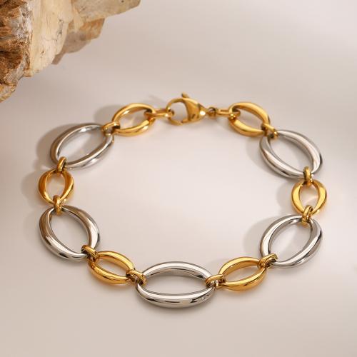 Bracciale gioielli in acciaio inossidabile, 304 acciaio inox, placcato, per la donna, colori misti, Lunghezza 22 cm, Venduto da PC