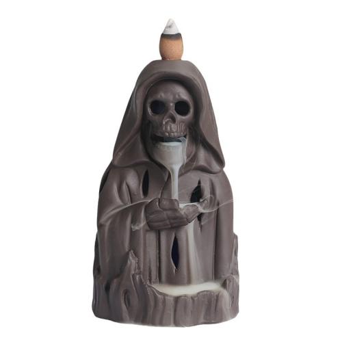 Purple Clay Backflow Burner Skull for home and office brown Sold By PC