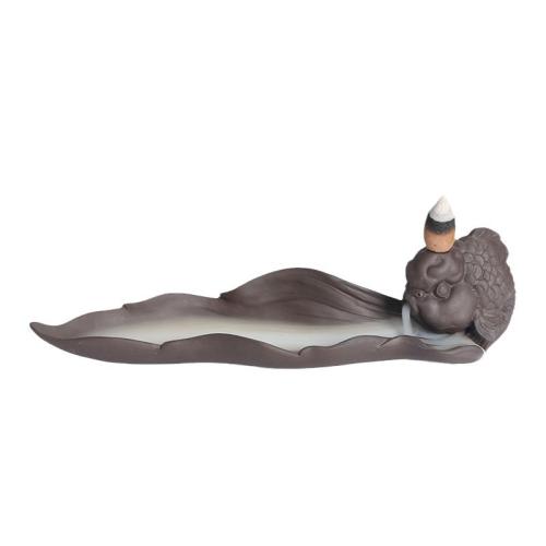 Purple Clay Backflow Burner Fish for home and office brown Sold By PC