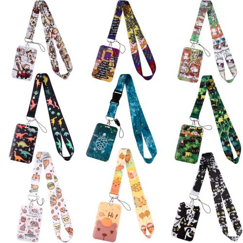 Lanyard-Kartenhalter, Polyester, mit Kunststoff, Multifunktions & verschiedene Stile für Wahl & verschiedene Muster für Wahl, verkauft von PC