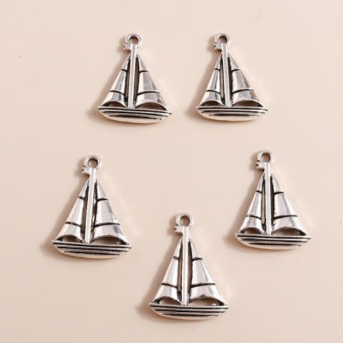 Zinc Alloy Pendants Sail Boat plated DIY Sold By Bag