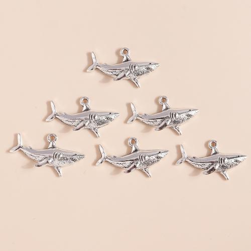 Zinklegering Animal Hangers, Zinc Alloy, Haai, plated, DIY, 10pC's/Bag, Verkocht door Bag