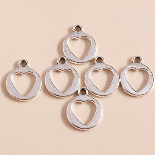 Zinc Alloy Heart Pendler, forgyldt, du kan DIY, 50pc'er/Bag, Solgt af Bag