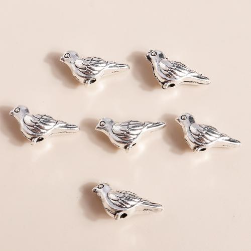 Zinc Alloy Animal Beads Bird plated DIY Sold By Bag