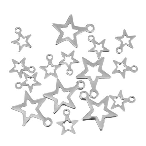 Stainless Steel Pendants 304 Stainless Steel Star Vacuum Ion Plating DIY Sold By Bag