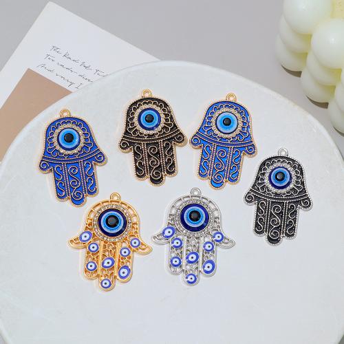 Evil Eye Hangers, Zinc Alloy, met Hars, Hand, plated, DIY & boze oog patroon & glazuur, meer kleuren voor de keuze, 10pC's/Bag, Verkocht door Bag