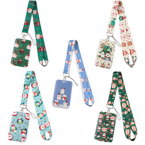 Lanyard card Holder Polyester with Plastic Christmas Design & multifunctional  Sold By PC