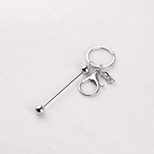 Key Chain, Zinc Alloy, forgyldt, du kan DIY & Unisex, flere farver til valg, 150x30mm, Solgt af PC