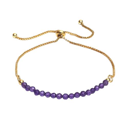 Lampwork Bracelet with Zinc Alloy gold color plated box chain & for woman & faceted Length Approx 6-10 Inch Sold By PC