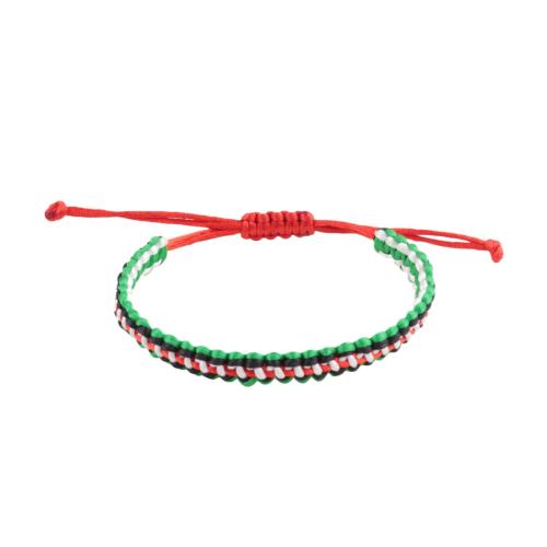 Plastic Bracelet with Polyester Cord & Zinc Alloy handmade Unisex Length Approx 6-10 Inch Sold By PC