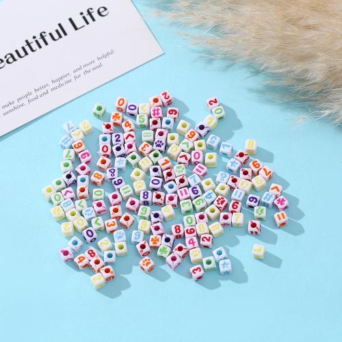 数アクリルビーズ, アクリル, キューブ, DIY & エナメル, 無色, 5mm, 約 500パソコン/バッグ, 売り手 バッグ