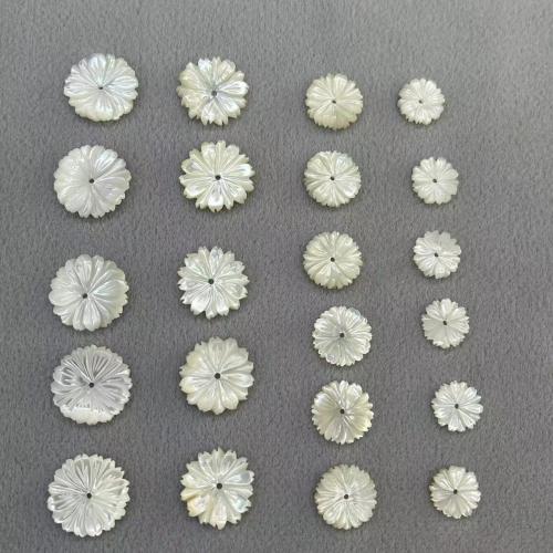 White Lip Shell Beads with Trochus Flower DIY Sold By PC