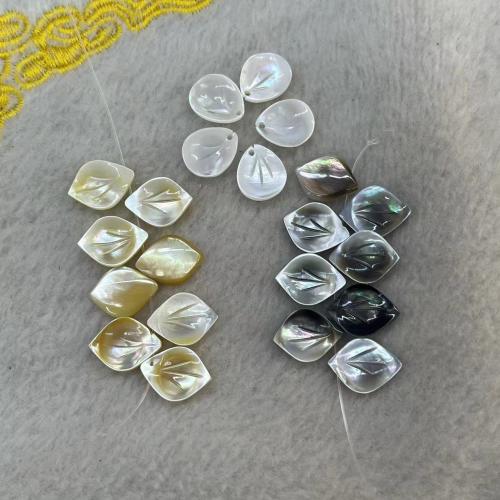 Black Shell Beads with American Shell & Yellow Shell Leaf Carved DIY Sold By PC