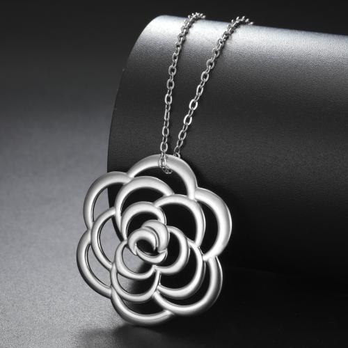 Stainless Steel Jewelry Necklace 304 Stainless Steel Rose plated for woman Length 45 cm Sold By PC