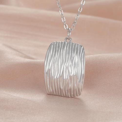 Stainless Steel Jewelry Necklace 304 Stainless Steel Rectangle plated for woman Length 45 cm Sold By PC