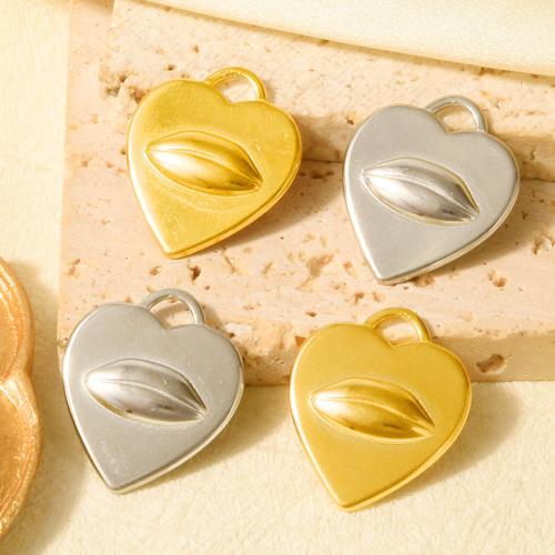 Stainless Steel Heart Pendants 304 Stainless Steel plated DIY Sold By Bag