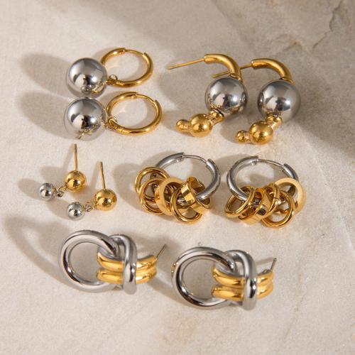 Pendientes de Acero Inoxidable, acero inoxidable 304, chapado, diferentes estilos para la opción & para mujer, más colores para la opción, Vendido por Par