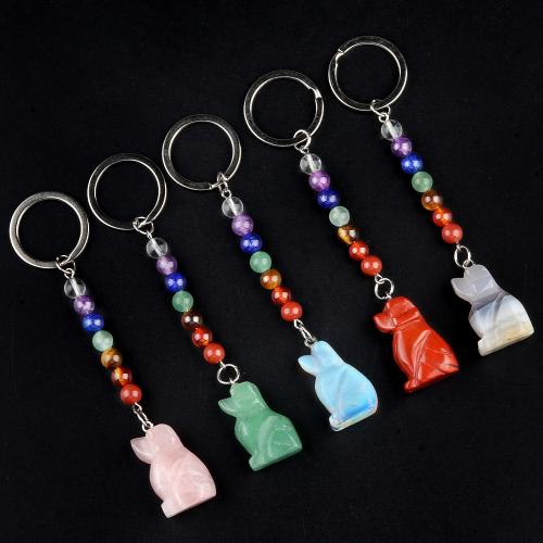 Bag Purse Charms Keyrings Keychains Natural Stone with Zinc Alloy fashion jewelry Sold By PC