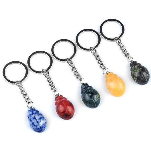 Bag Purse Charms Keyrings Keychains Natural Stone with Zinc Alloy Insect fashion jewelry Sold By PC