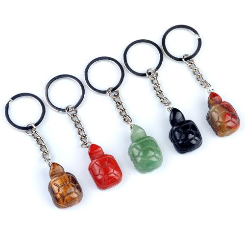 Bag Purse Charms Keyrings Keychains Natural Stone with Zinc Alloy Turtle fashion jewelry Sold By PC