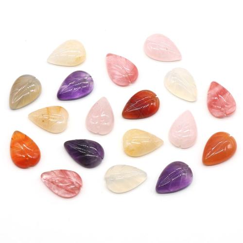 Gemstone Pendants Jewelry Natural Stone Leaf DIY Sold By PC