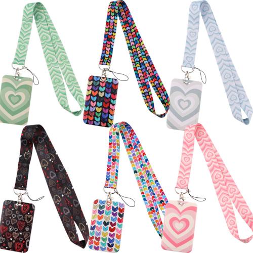 Lanyard korthållare, Polyester, med Plast, multifunktionella & olika stilar för val & olika mönster för val, fler färger för val, Säljs av PC