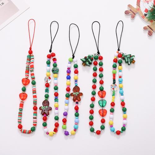 Mobile Phone Lanyard Plastic plated Christmas Design & DIY Sold By PC