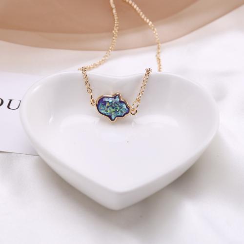 Stainless Steel Jewelry Necklace 304 Stainless Steel with Resin gold color plated fashion jewelry & for woman Sold By PC