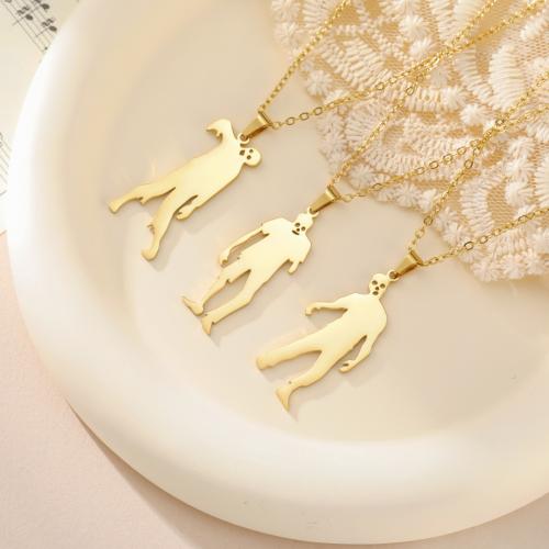 Stainless Steel Jewelry Necklace 304 Stainless Steel Vacuum Ion Plating for woman Sold By Bag