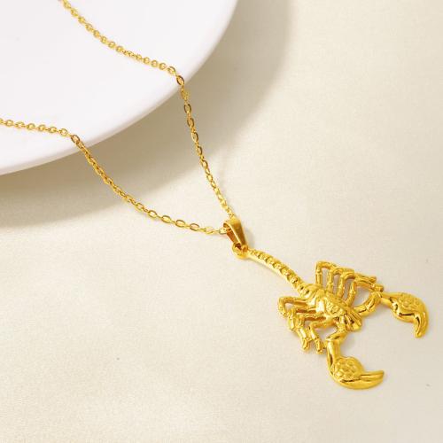 Stainless Steel Jewelry Necklace 304 Stainless Steel Scorpion Vacuum Ion Plating for woman Sold By Bag