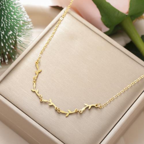 Stainless Steel Jewelry Necklace 304 Stainless Steel Lotus Vacuum Ion Plating for woman Length 51-60 cm Sold By Bag