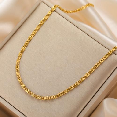 Stainless Steel Chain Necklace 304 Stainless Steel Vacuum Ion Plating for woman Length 51-60 cm Sold By Bag