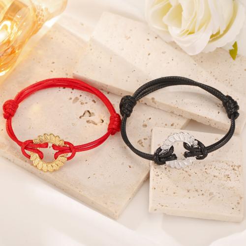 Fashion Create Wax Cord Bracelets with 304 Stainless Steel Vacuum Ion Plating for woman Sold By Bag