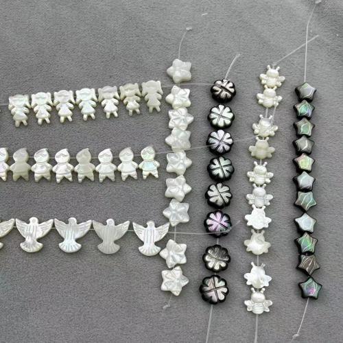 Natural Seashell Beads Black Shell with White Shell Carved & DIY Sold By PC