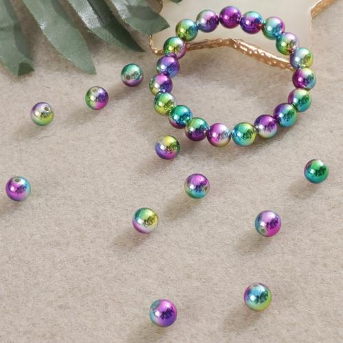 Plated Acrylic Beads Round DIY multi-colored 10mm Approx Sold By Bag