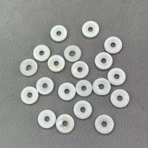 Natural Freshwater Shell Beads Donut DIY white Sold By PC