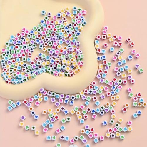 Acrylic Jewelry Beads Cube DIY & enamel 5mm Approx Sold By Bag