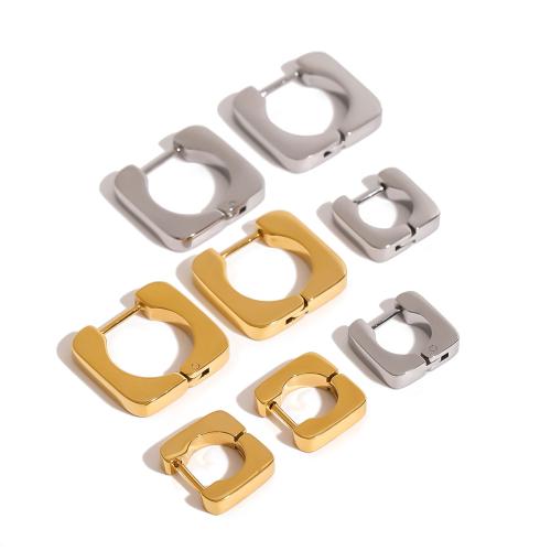 Stainless Steel Lever Terug Earring, 304 roestvrij staal, Square, plated, verschillende stijlen voor de keuze & voor vrouw, meer kleuren voor de keuze, Verkocht door pair