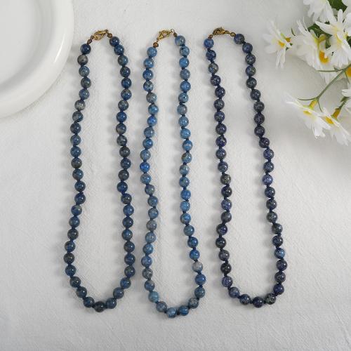 Gemstone smykker halskæde, Lapis Lazuli, for kvinde, Længde 46 cm, Solgt af PC