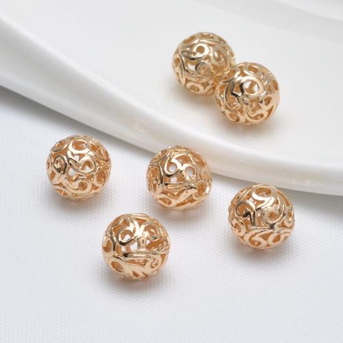 Hollow Brass Beads gold color plated DIY nickel lead & cadmium free Sold By PC