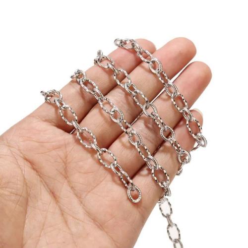 Stainless Steel Oval Chain 304 Stainless Steel plated DIY Sold By m