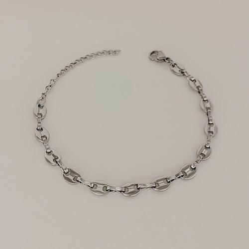 Stainless Steel smycken Armband, 304 rostfritt stål, silver pläterad, för kvinna, Säljs av PC