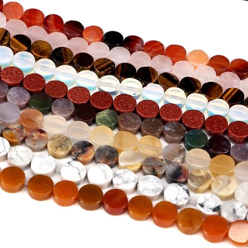 Gemstone Jewelry Beads Natural Stone Flat Round DIY Approx Sold By Strand