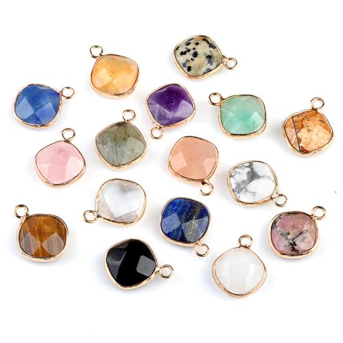 Gemstone Pendants Jewelry Natural Stone with Brass DIY Sold By PC