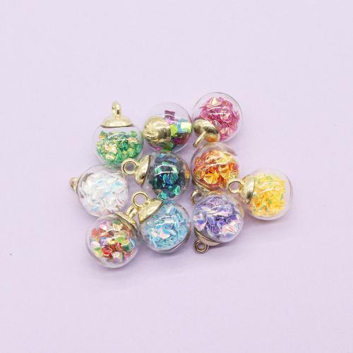 Acrylic Pendants Glass with Sequins DIY mixed colors mm Sold By Bag