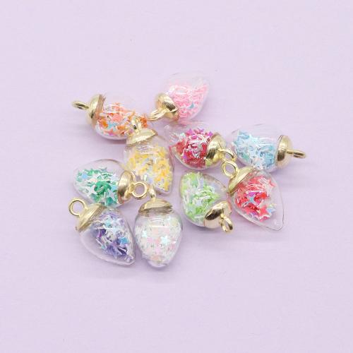 Acrylic Pendants Glass with Sequins DIY mixed colors 15-25mm Sold By Bag