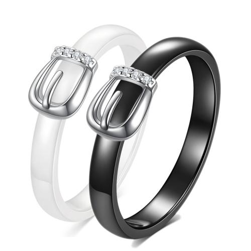 Couple Finger Rings Porcelain Unisex & micro pave cubic zirconia Sold By PC