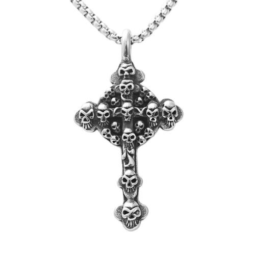 Stainless Steel Jewelry Necklace 304 Stainless Steel Cross polished fashion jewelry & Unisex original color Length 60 cm Sold By PC